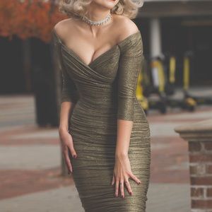 Gold Lurex Monica wiggle